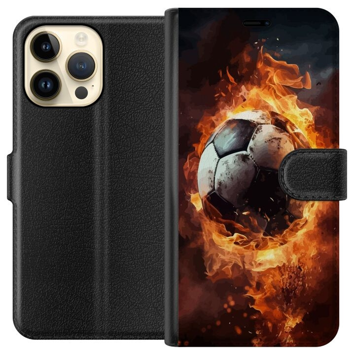 Wallet case for Apple iPhone 14 Pro Max with Football design in the group SMARTPHONE & TABLETS / Phone cases / Apple / iPhone 14 at TP E-commerce Nordic AB (A50777)