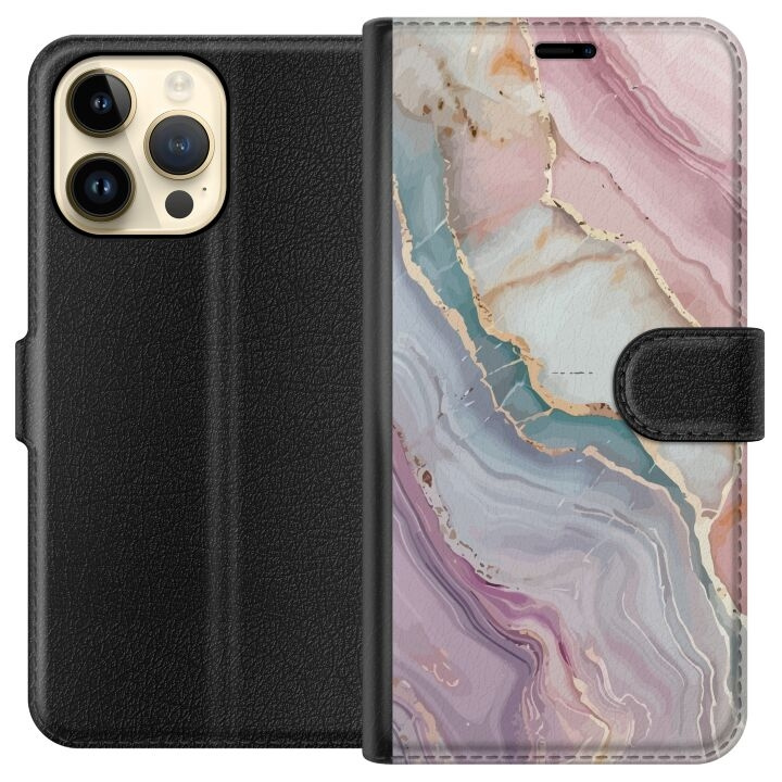 Wallet case for Apple iPhone 14 Pro Max with Marble design in the group SMARTPHONE & TABLETS / Phone cases / Apple / iPhone 14 at TP E-commerce Nordic AB (A50778)