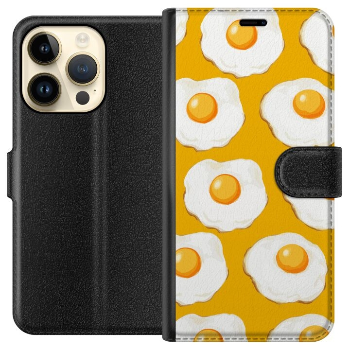 Wallet case for Apple iPhone 15 Pro with Fried egg design in the group SMARTPHONE & TABLETS / Phone cases / Apple / iPhone 15 at TP E-commerce Nordic AB (A50866)