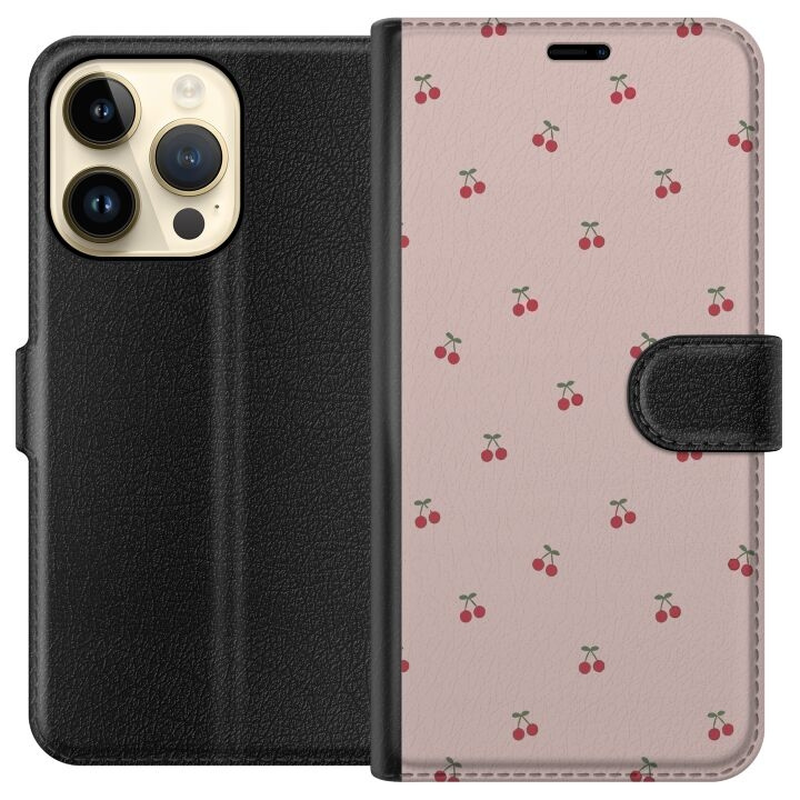 Wallet case for Apple iPhone 15 Pro with Cherry design in the group SMARTPHONE & TABLETS / Phone cases / Apple / iPhone 15 at TP E-commerce Nordic AB (A50871)