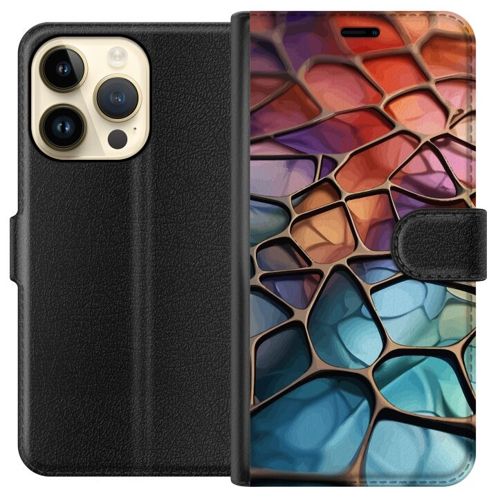 Wallet case for Apple iPhone 15 Pro with Metallic pattern design in the group SMARTPHONE & TABLETS / Phone cases / Apple / iPhone 15 at TP E-commerce Nordic AB (A50874)