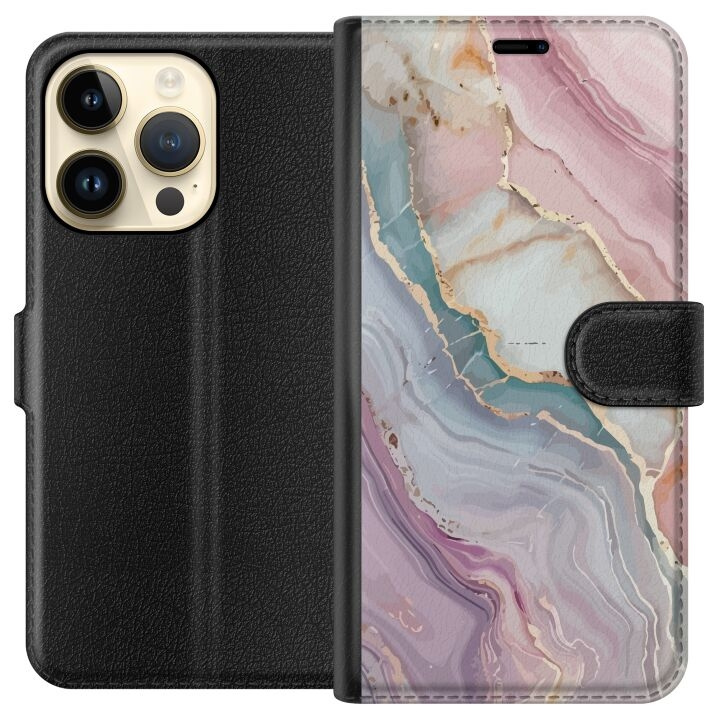 Wallet case for Apple iPhone 15 Pro with Marble design in the group SMARTPHONE & TABLETS / Phone cases / Apple / iPhone 15 at TP E-commerce Nordic AB (A50886)