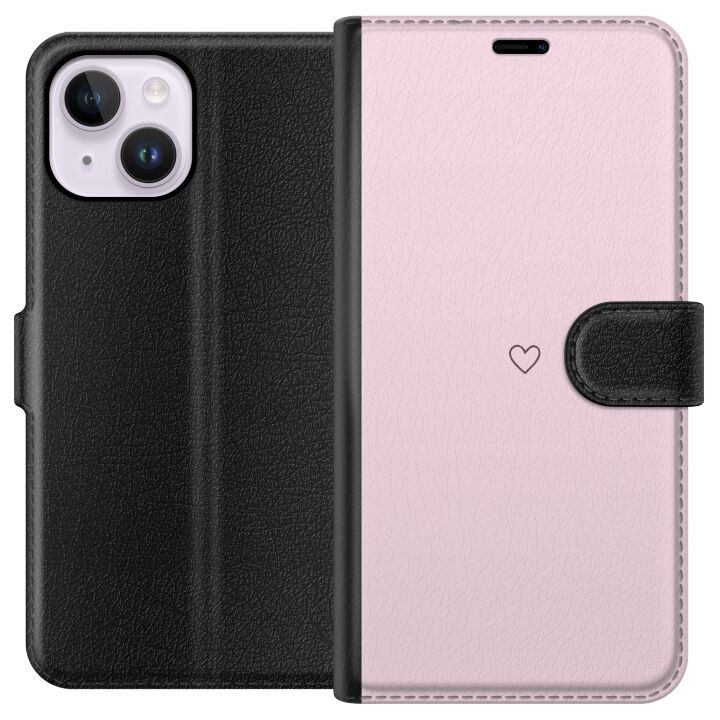 Wallet case for Apple iPhone 15 Plus with Heart design in the group SMARTPHONE & TABLETS / Phone cases / Apple / iPhone 15 at TP E-commerce Nordic AB (A50937)