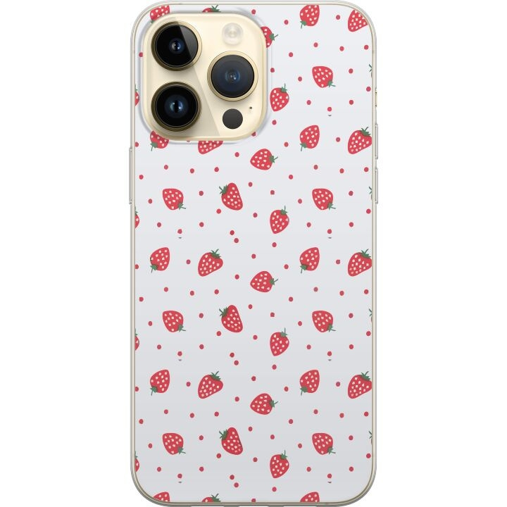 Mobile case for Apple iPhone 15 Pro Max with Strawberries design in the group SMARTPHONE & TABLETS / Phone cases / Apple / iPhone 15 at TP E-commerce Nordic AB (A51016)