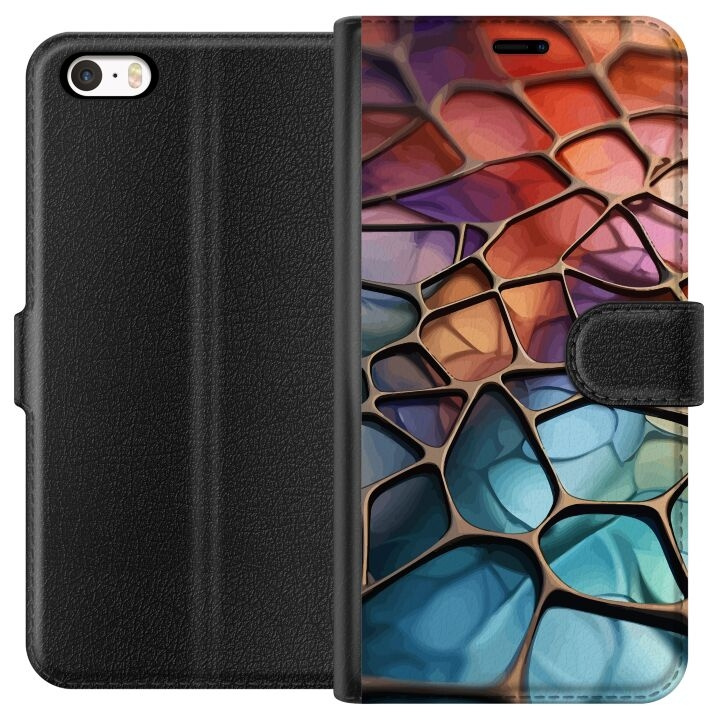 Wallet case for Apple iPhone 5 with Metallic pattern design in the group SMARTPHONE & TABLETS / Phone cases / Apple / iPhone 5/5S/SE at TP E-commerce Nordic AB (A51090)