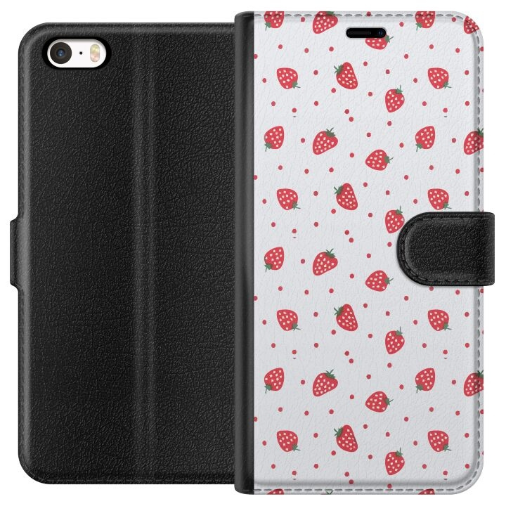 Wallet case for Apple iPhone 5 with Strawberries design in the group SMARTPHONE & TABLETS / Phone cases / Apple / iPhone 5/5S/SE at TP E-commerce Nordic AB (A51097)