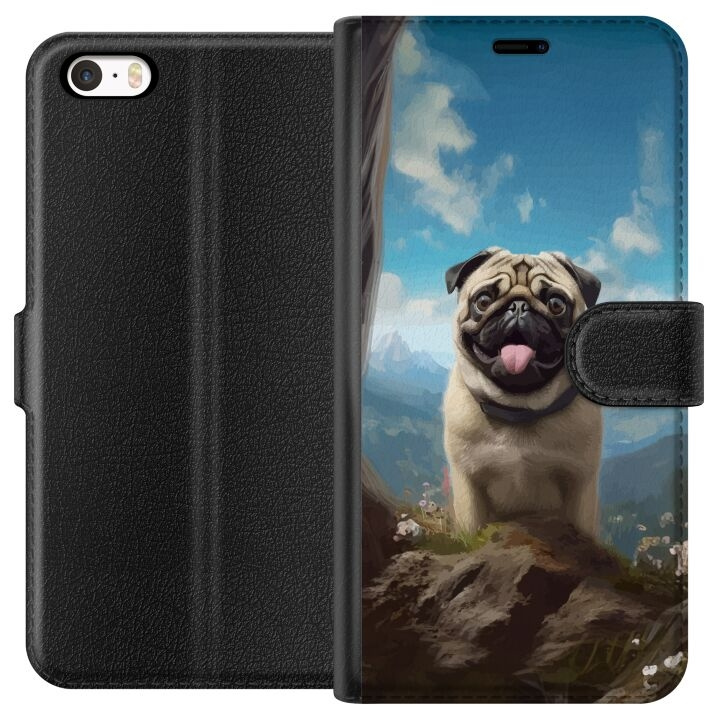 Wallet case for Apple iPhone 5 with Happy Dog design in the group SMARTPHONE & TABLETS / Phone cases / Apple / iPhone 5/5S/SE at TP E-commerce Nordic AB (A51098)