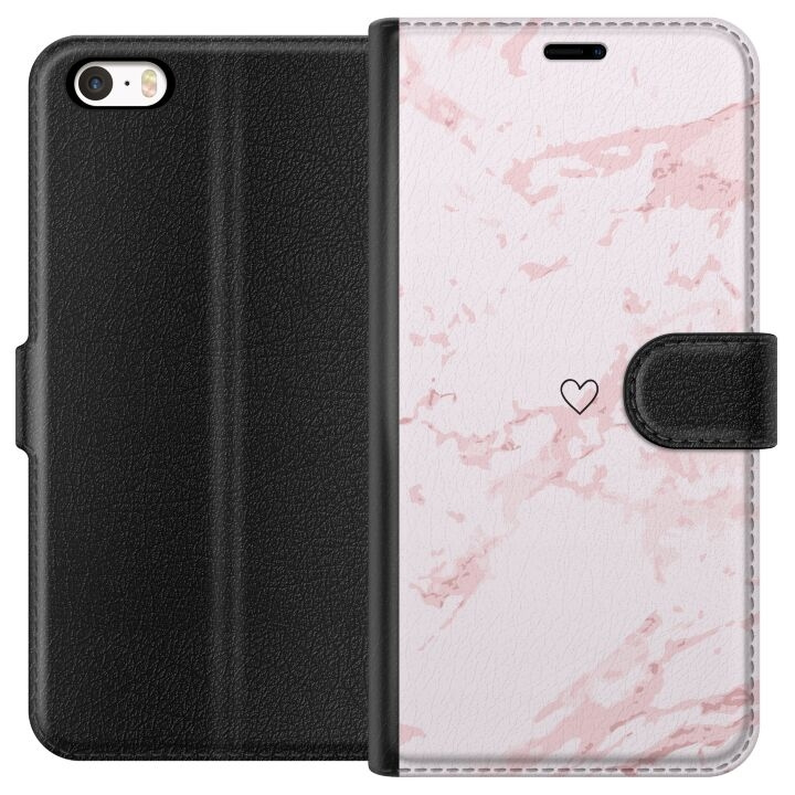 Wallet case for Apple iPhone 5 with Pink Heart design in the group SMARTPHONE & TABLETS / Phone cases / Apple / iPhone 5/5S/SE at TP E-commerce Nordic AB (A51103)