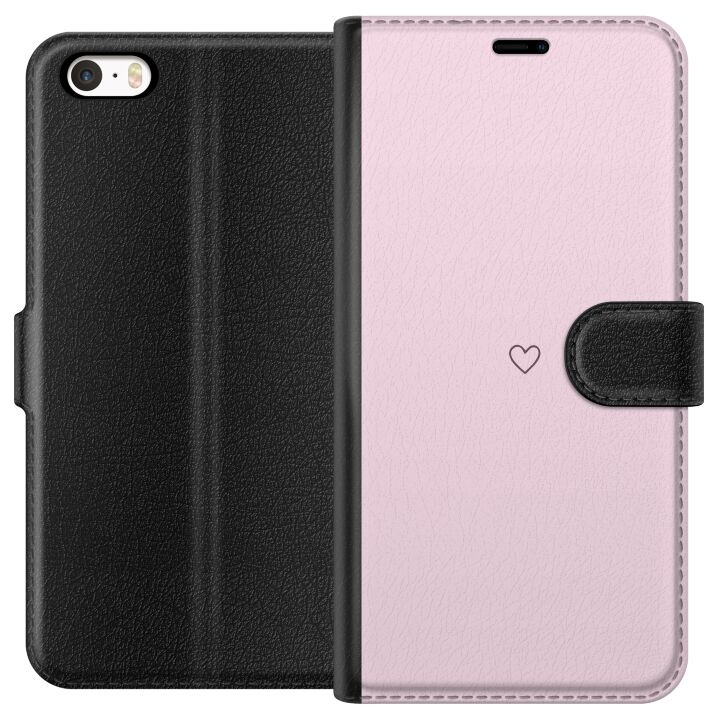 Wallet case for Apple iPhone 5s with Heart design in the group SMARTPHONE & TABLETS / Phone cases / Apple / iPhone 5/5S/SE at TP E-commerce Nordic AB (A51180)