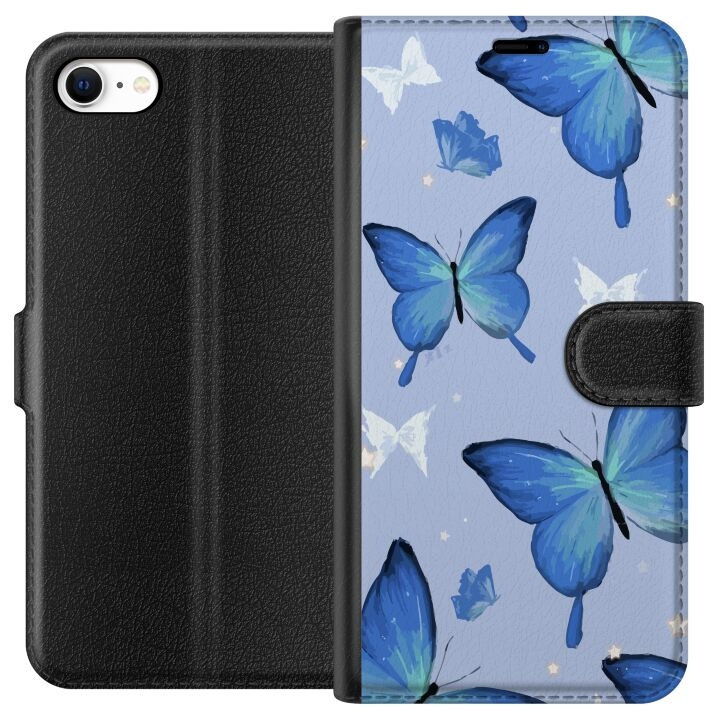 Wallet case for Apple iPhone 6 with Blue butterflies design in the group SMARTPHONE & TABLETS / Phone cases / Apple / iPhone 6/6S at TP E-commerce Nordic AB (A51231)