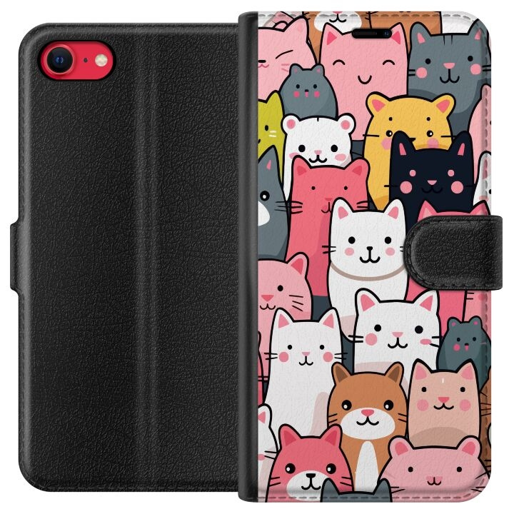 Wallet case for Apple iPhone 7 with Cat pattern design in the group SMARTPHONE & TABLETS / Phone cases / Apple / iPhone 7 at TP E-commerce Nordic AB (A51385)