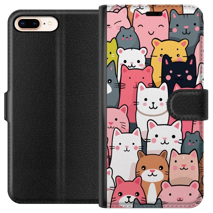 Wallet case for Apple iPhone 7 Plus with Cat pattern design in the group SMARTPHONE & TABLETS / Phone cases / Apple / iPhone 7 Plus at TP E-commerce Nordic AB (A51439)