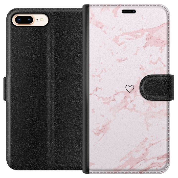 Wallet case for Apple iPhone 7 Plus with Pink Heart design in the group SMARTPHONE & TABLETS / Phone cases / Apple / iPhone 7 Plus at TP E-commerce Nordic AB (A51454)