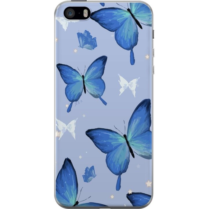 Mobile case for Apple iPhone SE (2016) with Blue butterflies design in the group SMARTPHONE & TABLETS / Phone cases / Apple / iPhone 5/5S/SE at TP E-commerce Nordic AB (A51690)