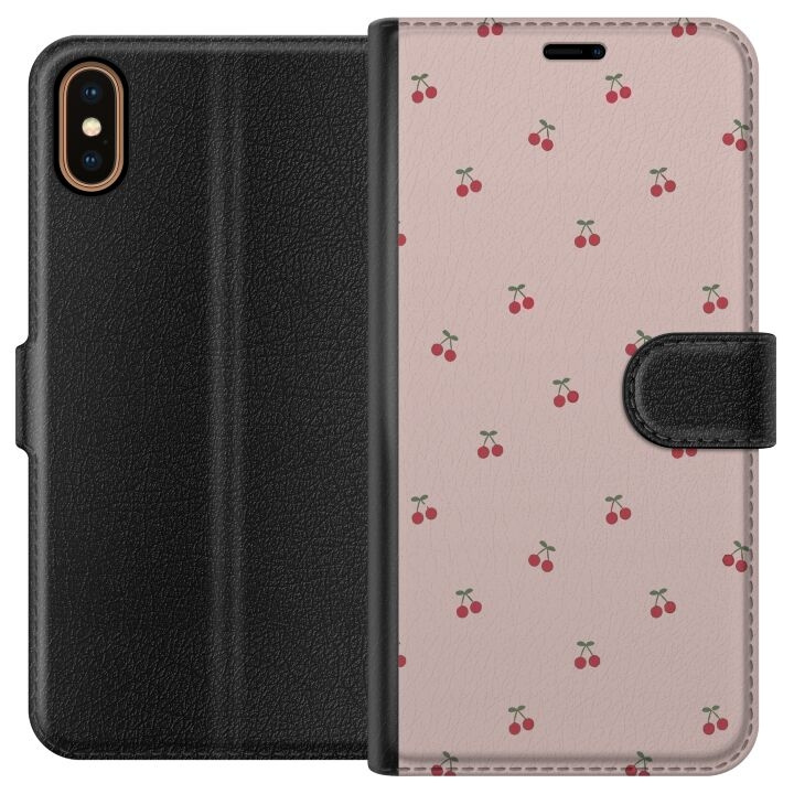 Wallet case for Apple iPhone X with Cherry design in the group SMARTPHONE & TABLETS / Phone cases / Apple / iPhone X/XS at TP E-commerce Nordic AB (A51762)