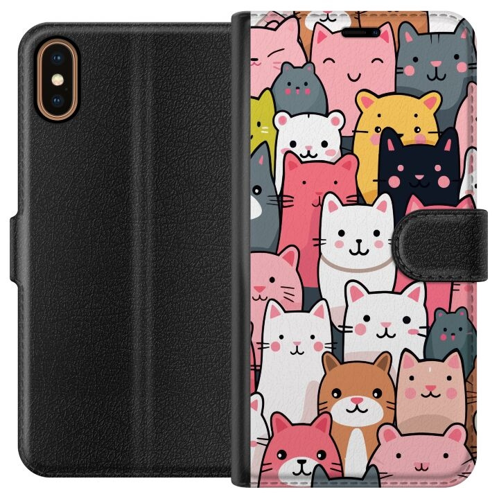 Wallet case for Apple iPhone X with Cat pattern design in the group SMARTPHONE & TABLETS / Phone cases / Apple / iPhone X/XS at TP E-commerce Nordic AB (A51763)