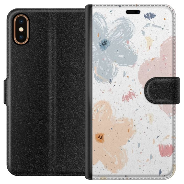 Wallet case for Apple iPhone X with Flowers design in the group SMARTPHONE & TABLETS / Phone cases / Apple / iPhone X/XS at TP E-commerce Nordic AB (A51767)