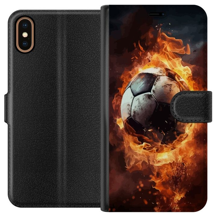 Wallet case for Apple iPhone X with Football design in the group SMARTPHONE & TABLETS / Phone cases / Apple / iPhone X/XS at TP E-commerce Nordic AB (A51776)