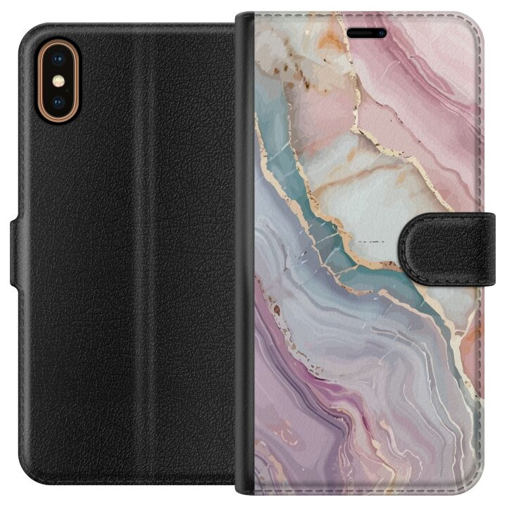 Wallet case for Apple iPhone X with Marble design in the group SMARTPHONE & TABLETS / Phone cases / Apple / iPhone X/XS at TP E-commerce Nordic AB (A51777)