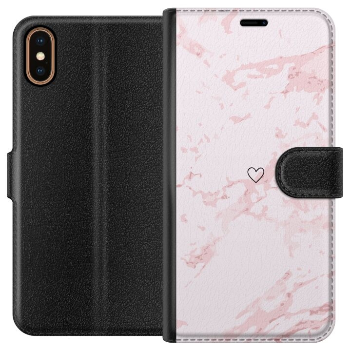 Wallet case for Apple iPhone X with Pink Heart design in the group SMARTPHONE & TABLETS / Phone cases / Apple / iPhone X/XS at TP E-commerce Nordic AB (A51778)