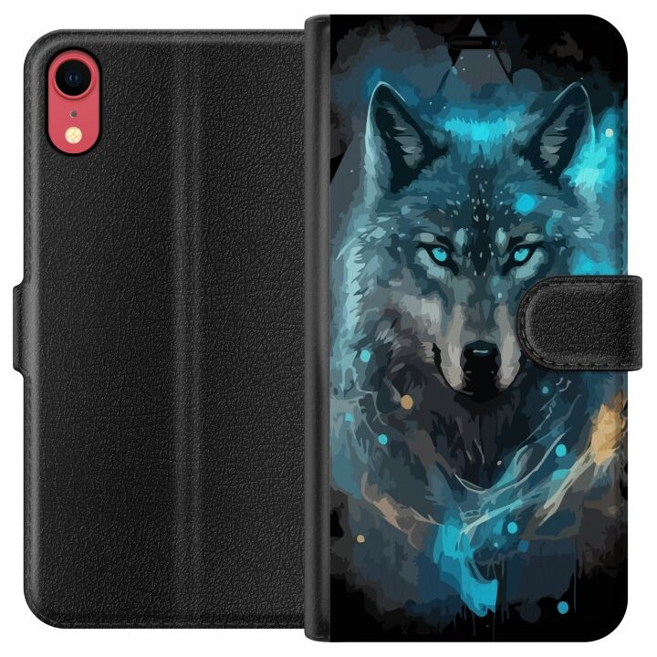 Wallet case for Apple iPhone XR with Wolf design in the group SMARTPHONE & TABLETS / Phone cases / Apple / iPhone XR at TP E-commerce Nordic AB (A51814)