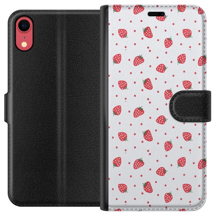 Wallet case for Apple iPhone XR with Strawberries design in the group SMARTPHONE & TABLETS / Phone cases / Apple / iPhone XR at TP E-commerce Nordic AB (A51826)