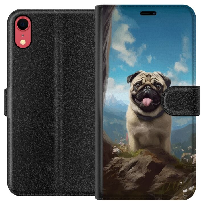 Wallet case for Apple iPhone XR with Happy Dog design in the group SMARTPHONE & TABLETS / Phone cases / Apple / iPhone XR at TP E-commerce Nordic AB (A51827)