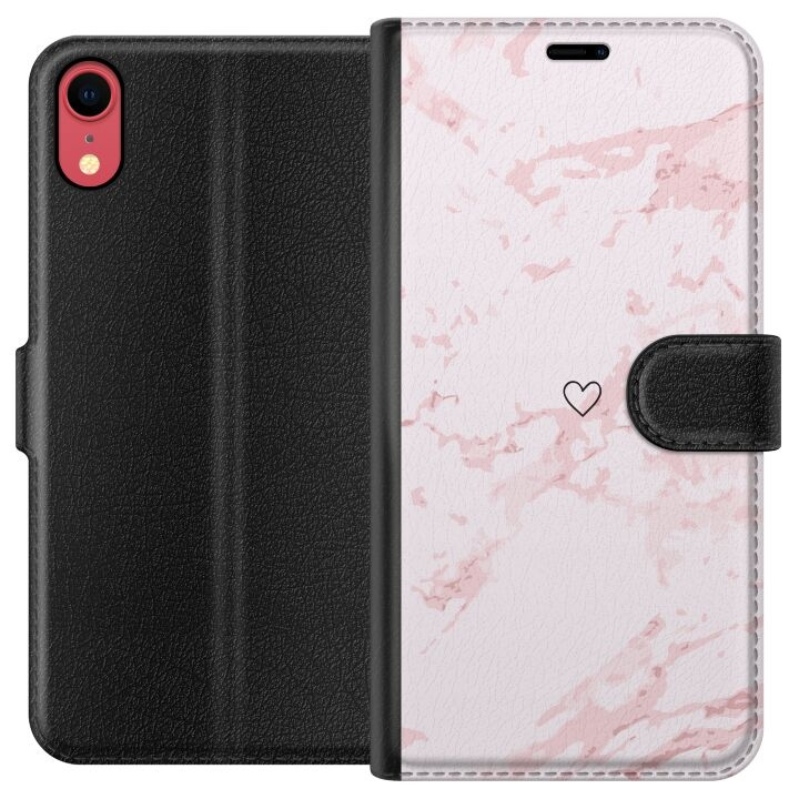 Wallet case for Apple iPhone XR with Pink Heart design in the group SMARTPHONE & TABLETS / Phone cases / Apple / iPhone XR at TP E-commerce Nordic AB (A51832)