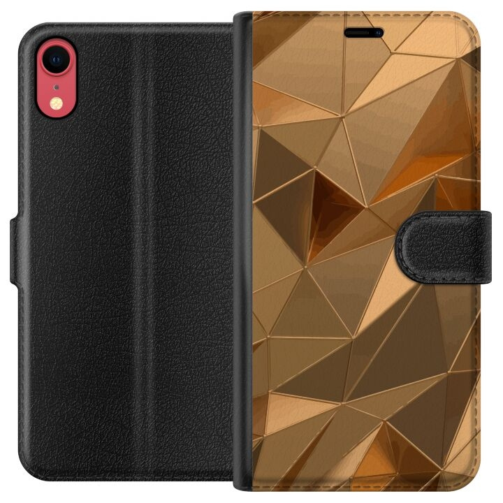 Wallet case for Apple iPhone XR with 3D Gold design in the group SMARTPHONE & TABLETS / Phone cases / Apple / iPhone XR at TP E-commerce Nordic AB (A51833)