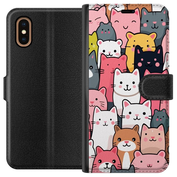 Wallet case for Apple iPhone XS Max with Cat pattern design in the group SMARTPHONE & TABLETS / Phone cases / Apple / iPhone XS Max at TP E-commerce Nordic AB (A51925)