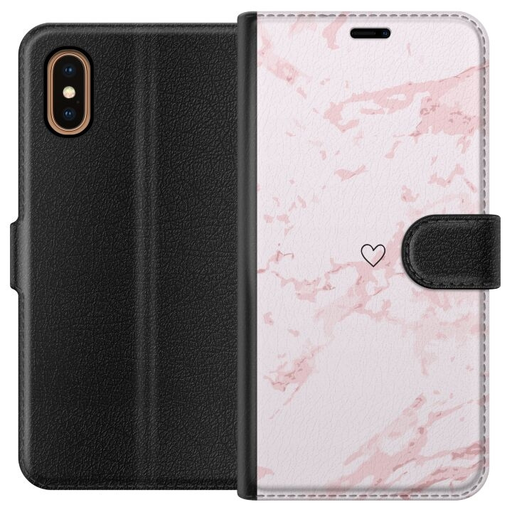 Wallet case for Apple iPhone XS Max with Pink Heart design in the group SMARTPHONE & TABLETS / Phone cases / Apple / iPhone XS Max at TP E-commerce Nordic AB (A51940)