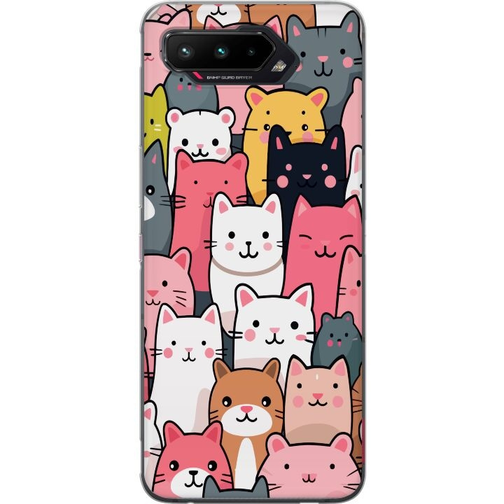 Mobile case for Asus ROG Phone 5 with Cat pattern design in the group SMARTPHONE & TABLETS / Phone cases / Asus at TP E-commerce Nordic AB (A51979)