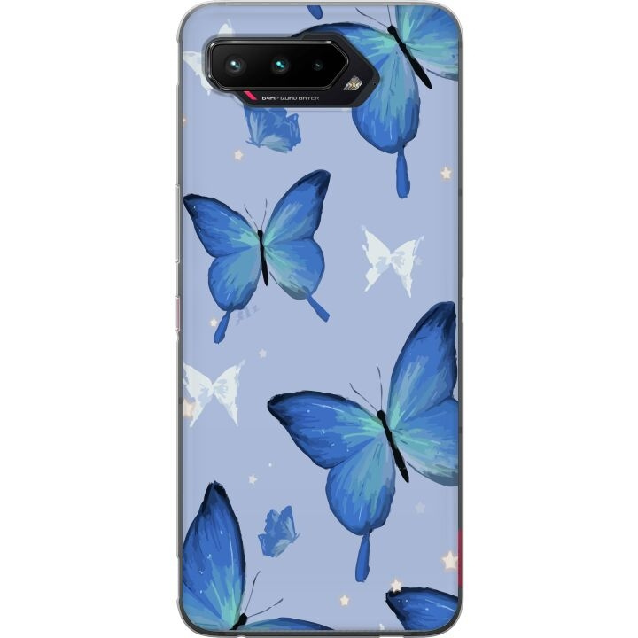 Mobile case for Asus ROG Phone 5 with Blue butterflies design in the group SMARTPHONE & TABLETS / Phone cases / Asus at TP E-commerce Nordic AB (A51987)