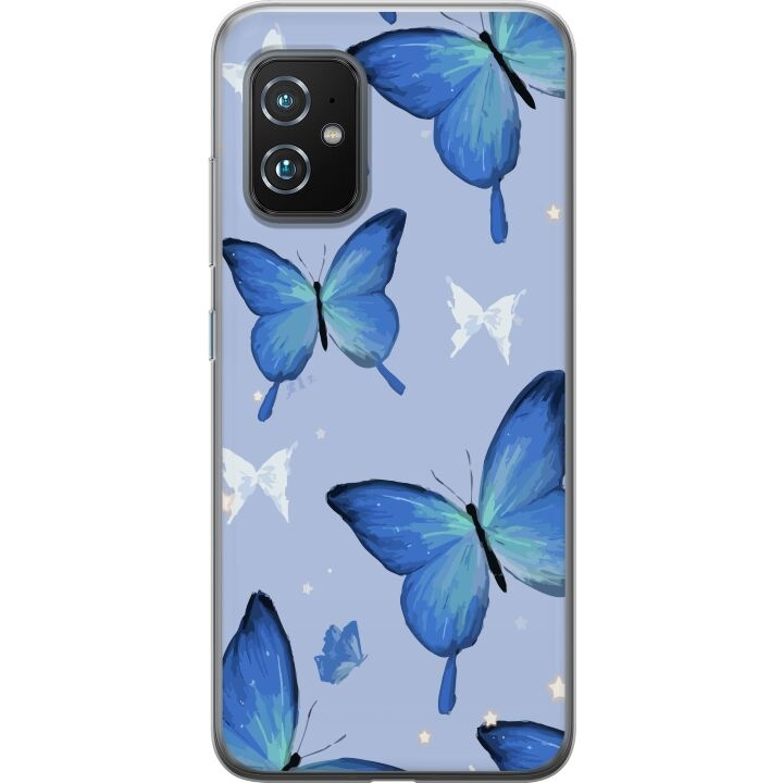 Mobile case for Asus Zenfone 8 with Blue butterflies design in the group SMARTPHONE & TABLETS / Phone cases / Asus at TP E-commerce Nordic AB (A52041)