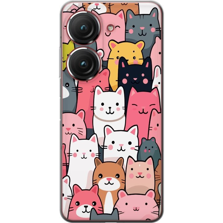 Mobile case for Asus Zenfone 9 with Cat pattern design in the group SMARTPHONE & TABLETS / Phone cases / Asus at TP E-commerce Nordic AB (A52060)