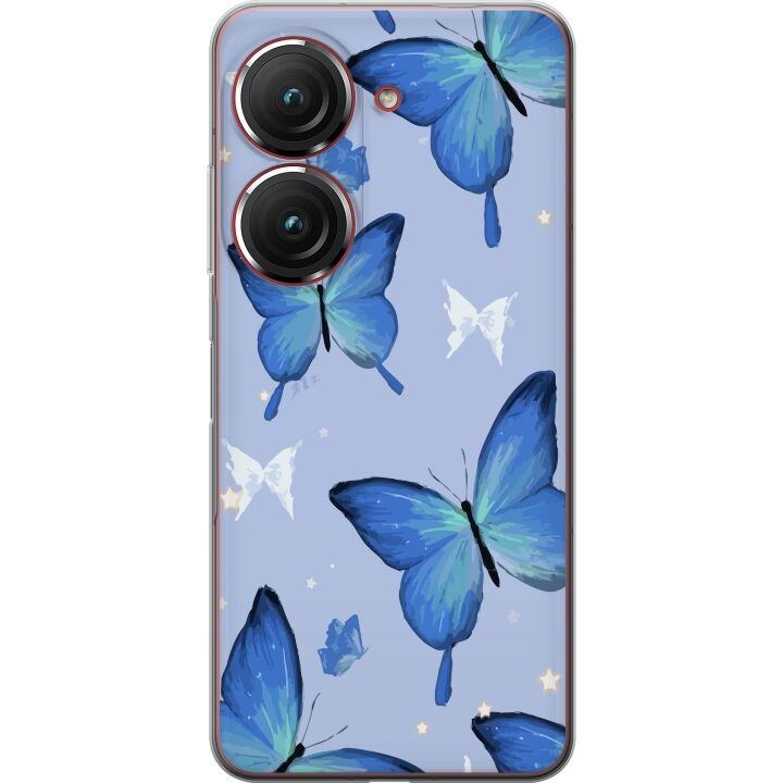 Mobile case for Asus Zenfone 9 with Blue butterflies design in the group SMARTPHONE & TABLETS / Phone cases / Asus at TP E-commerce Nordic AB (A52068)