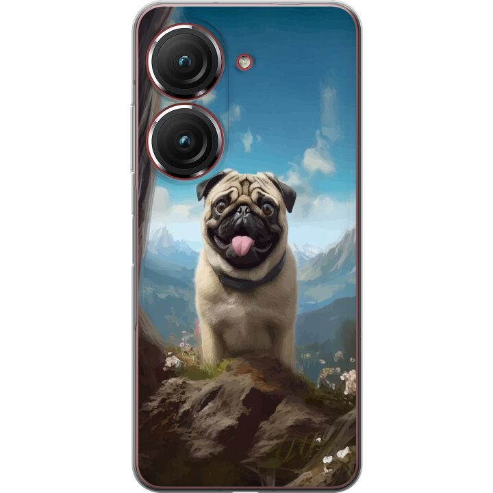 Mobile case for Asus Zenfone 9 with Happy Dog design in the group SMARTPHONE & TABLETS / Phone cases / Asus at TP E-commerce Nordic AB (A52070)