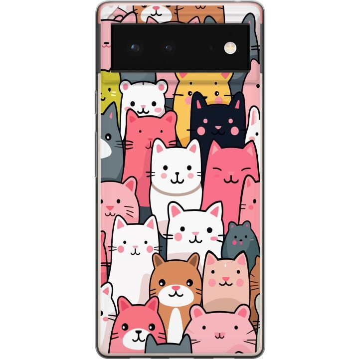 Mobile case for Google Pixel 6 with Cat pattern design in the group SMARTPHONE & TABLETS / Phone cases / Google at TP E-commerce Nordic AB (A52087)