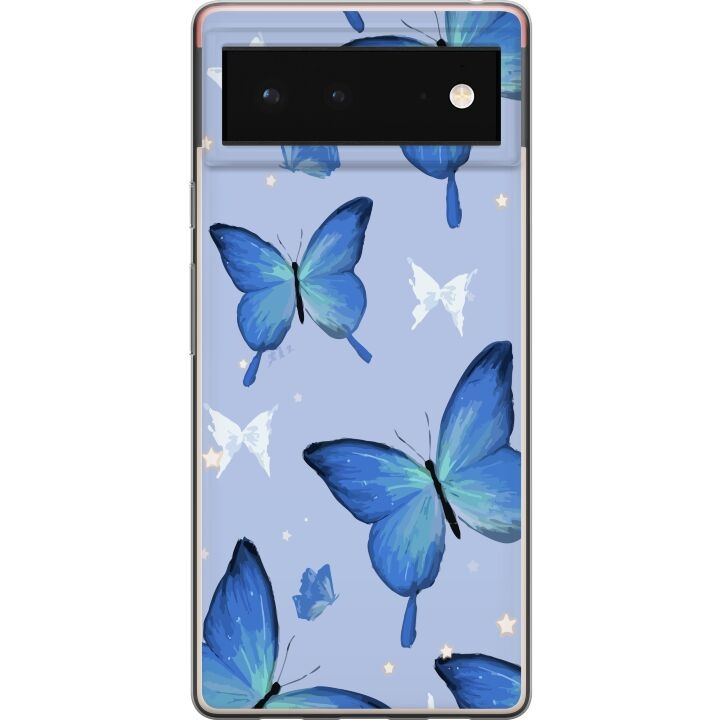 Mobile case for Google Pixel 6 with Blue butterflies design in the group SMARTPHONE & TABLETS / Phone cases / Google at TP E-commerce Nordic AB (A52095)