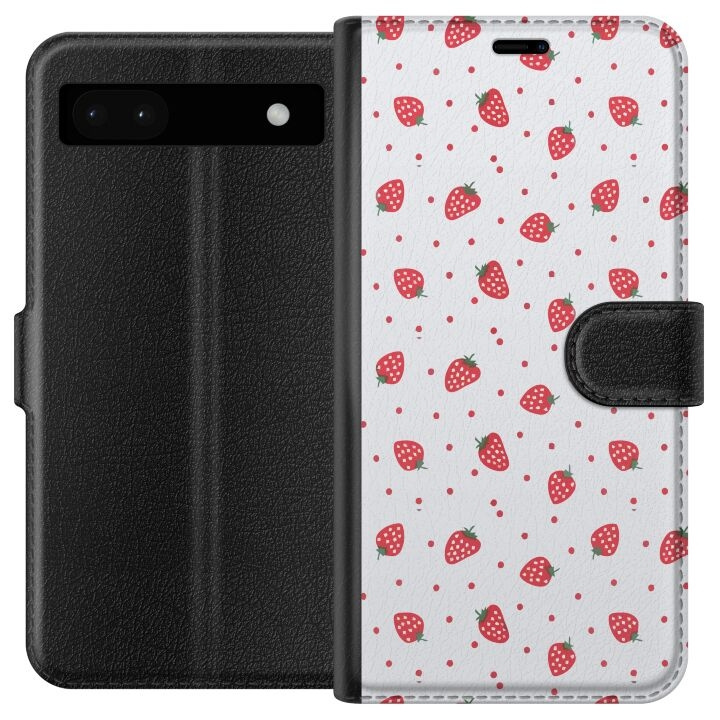 Wallet case for Google Pixel 6a with Strawberries design in the group SMARTPHONE & TABLETS / Phone cases / Google at TP E-commerce Nordic AB (A52123)