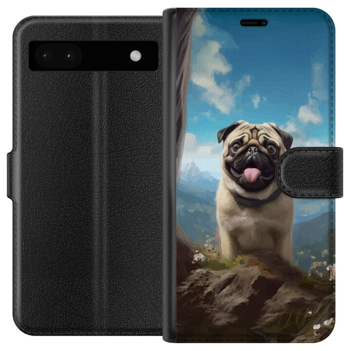 Wallet case for Google Pixel 6a with Happy Dog design in the group SMARTPHONE & TABLETS / Phone cases / Google at TP E-commerce Nordic AB (A52124)