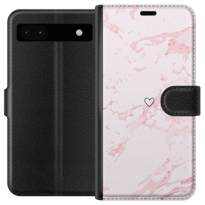 Wallet case for Google Pixel 6a with Pink Heart design in the group SMARTPHONE & TABLETS / Phone cases / Google at TP E-commerce Nordic AB (A52129)