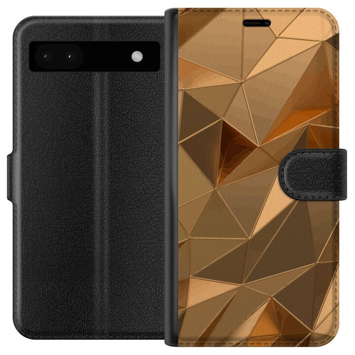 Wallet case for Google Pixel 6a with 3D Gold design in the group SMARTPHONE & TABLETS / Phone cases / Google at TP E-commerce Nordic AB (A52130)