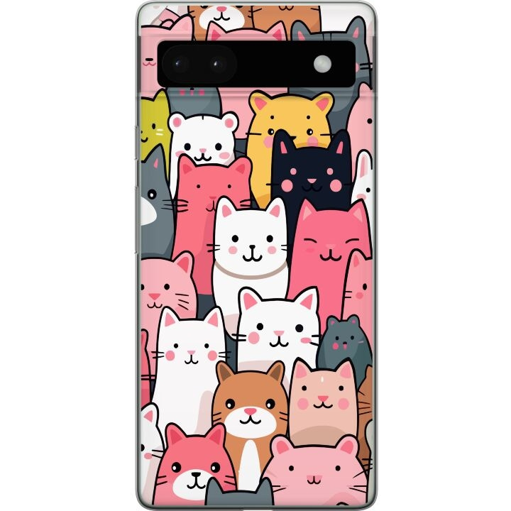 Mobile case for Google Pixel 6a with Cat pattern design in the group SMARTPHONE & TABLETS / Phone cases / Google at TP E-commerce Nordic AB (A52141)