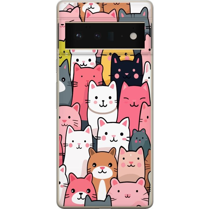 Mobile case for Google Pixel 6 Pro with Cat pattern design in the group SMARTPHONE & TABLETS / Phone cases / Google at TP E-commerce Nordic AB (A52168)