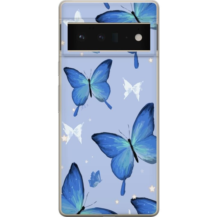 Mobile case for Google Pixel 6 Pro with Blue butterflies design in the group SMARTPHONE & TABLETS / Phone cases / Google at TP E-commerce Nordic AB (A52176)