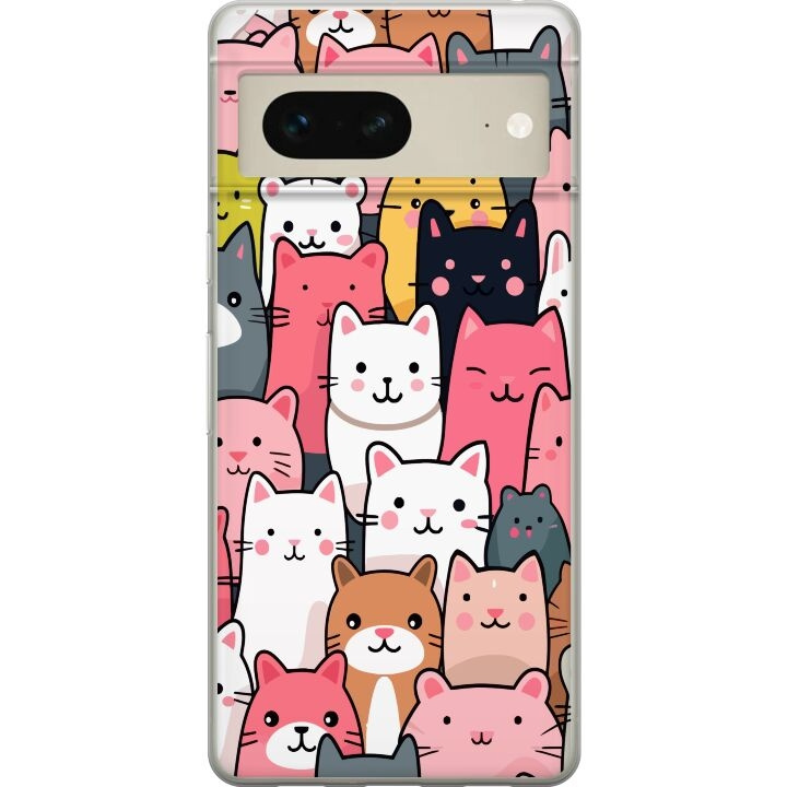 Mobile case for Google Pixel 7 with Cat pattern design in the group SMARTPHONE & TABLETS / Phone cases / Google at TP E-commerce Nordic AB (A52195)