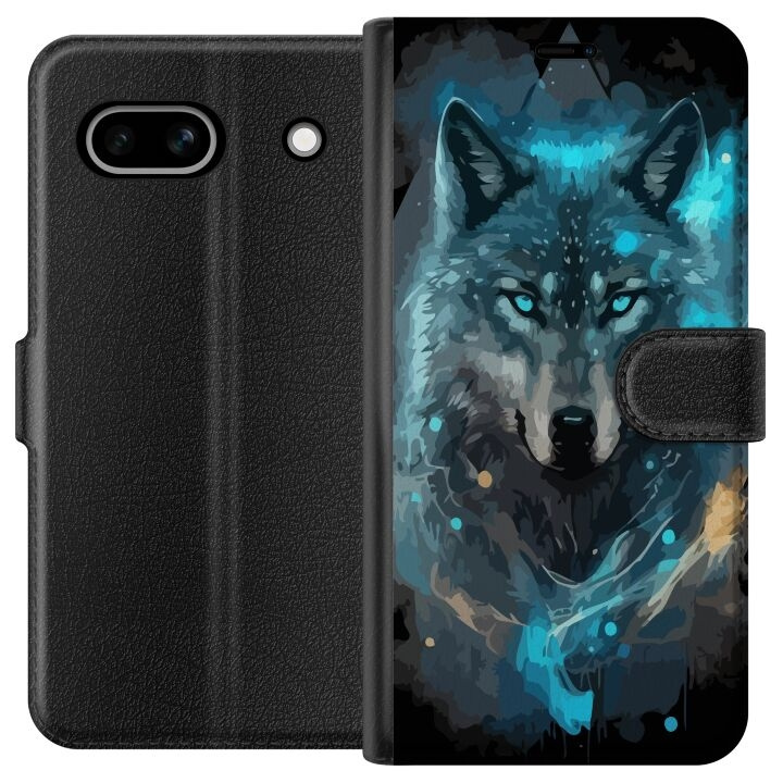 Wallet case for Google Pixel 7a with Wolf design in the group SMARTPHONE & TABLETS / Phone cases / Google at TP E-commerce Nordic AB (A52219)