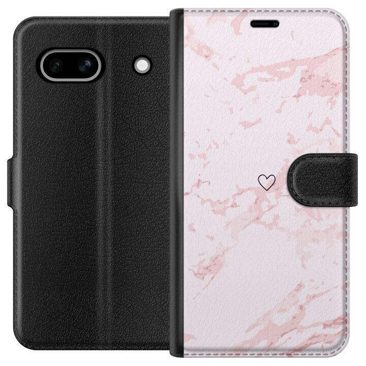 Wallet case for Google Pixel 7a with Pink Heart design in the group SMARTPHONE & TABLETS / Phone cases / Google at TP E-commerce Nordic AB (A52237)