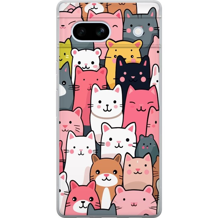 Mobile case for Google Pixel 7a with Cat pattern design in the group SMARTPHONE & TABLETS / Phone cases / Google at TP E-commerce Nordic AB (A52249)